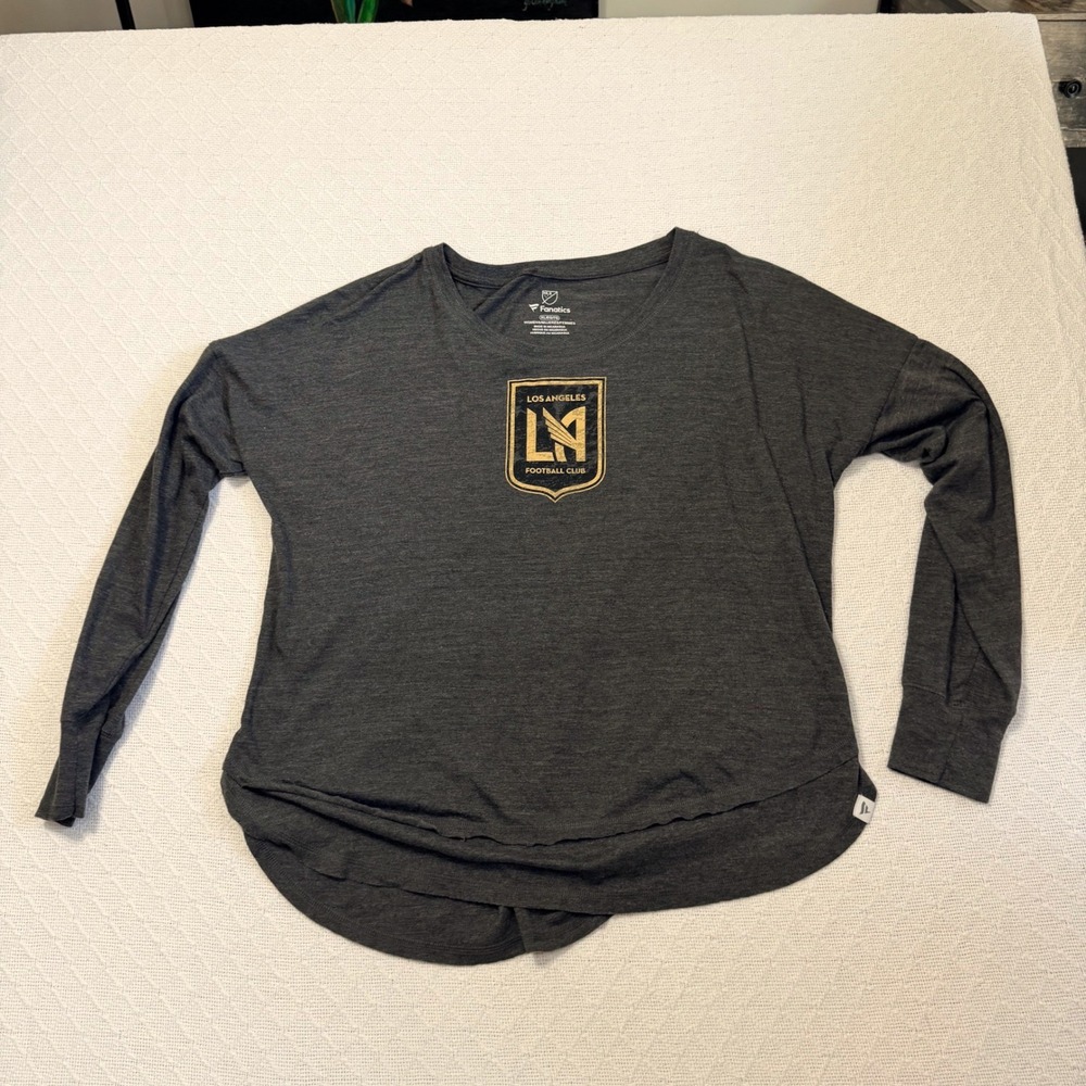 Fanatics Los Angeles FC LAFC Womens XL Charcoal Grey Long Sleeve MLS Shirt
